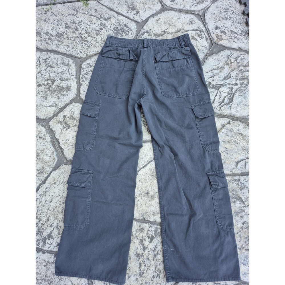 ZARA Womens Cargo Pants Pockets Dark Grey Trousers Size‎ 8 EUC - Picture 2 of 8
